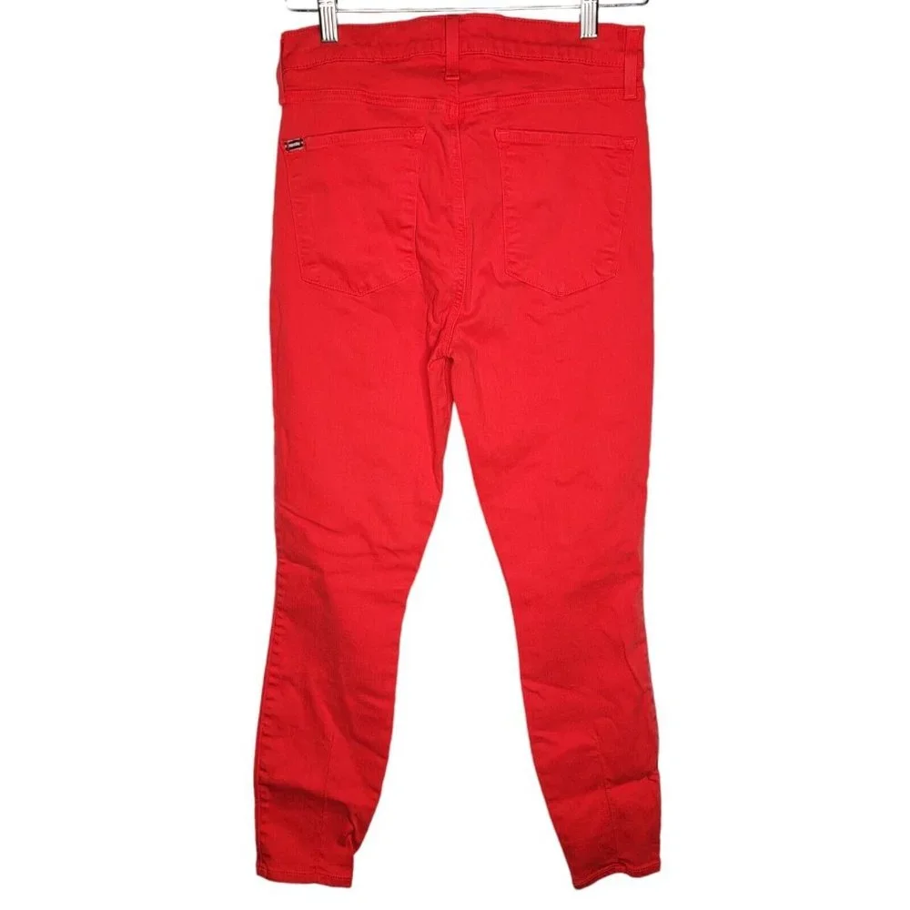 Alice +‎ Olivia Size 29 Bright Red Women's Skinny Denim Jeans - Picture 2 of 6